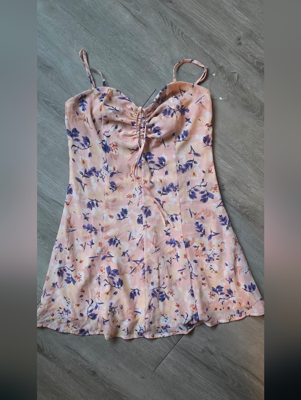 Zara Pink Floral Ruched Camisole Dress